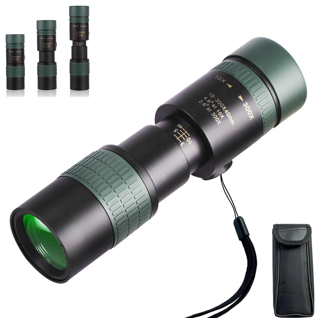 Monokular Teleskop, Verbessert 10-300x40 Monokular Fernrohr Erwachsene, Zoom Monokular mit BAK4 und