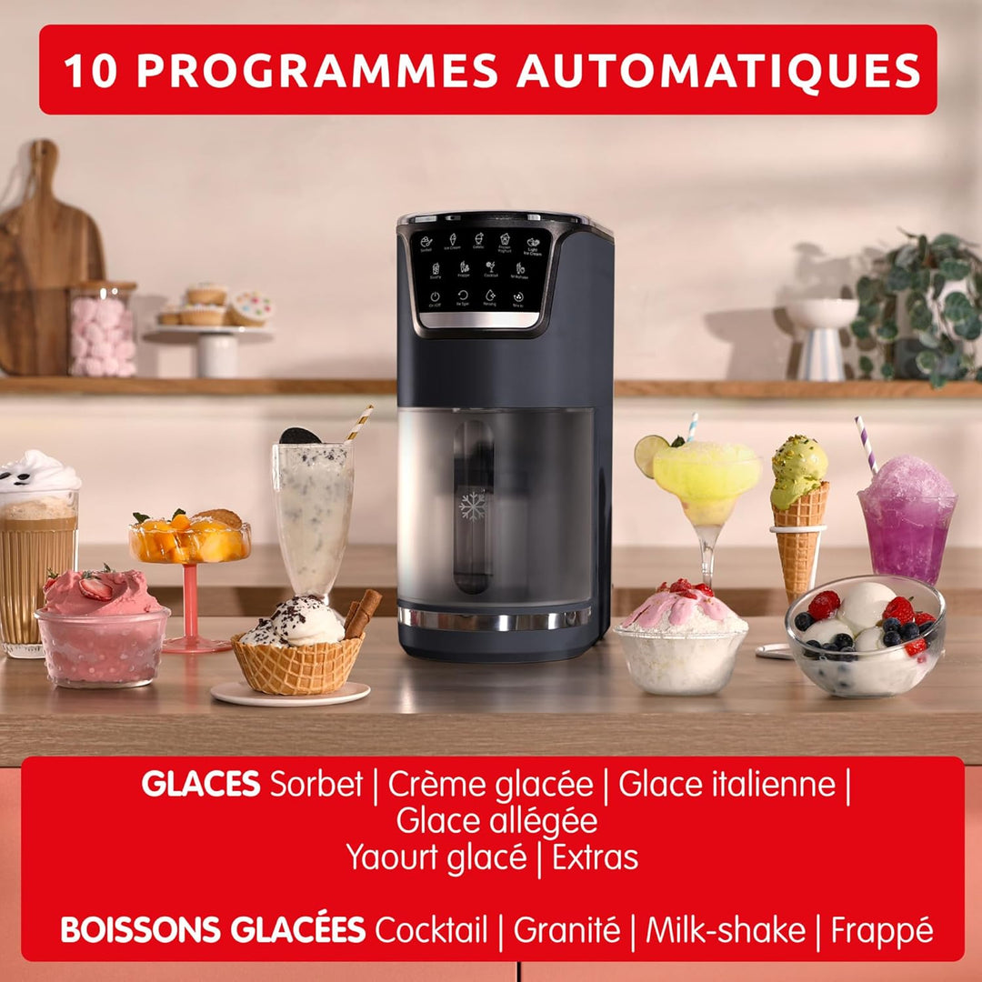 Moulinex Dolci, Eismaschine, 10 Programme, automatische Reinigung, 1-Step Perfector-Technologie, MJ6