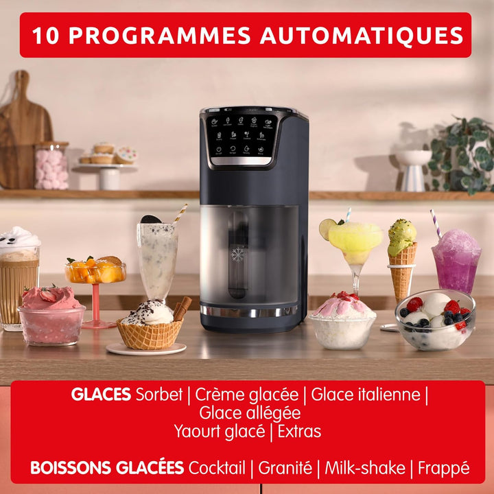 Moulinex Dolci, Eismaschine, 10 Programme, automatische Reinigung, 1-Step Perfector-Technologie, MJ6