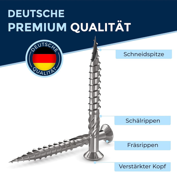 Terrassenschrauben 5x70 Edelstahl A4 Linsenkopfschrauben Torx Schrauben 5mm stark 100 Stück Holzschr