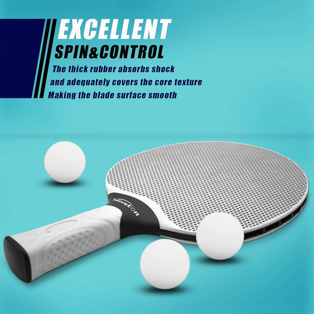 Senston Tischtennisschlägerset, professionelles Tischtennis-Paddel-Set für 4 Spieler, Ping-Pong-Padd