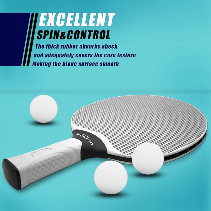 Senston Tischtennisschlägerset, professionelles Tischtennis-Paddel-Set für 4 Spieler, Ping-Pong-Padd