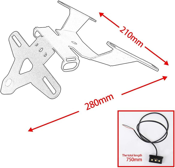 Motorrad CB650R CBR650R Kennzeichenhalter Halter Halterung Heck Tidy Fender Eliminator Kit mit LED-L