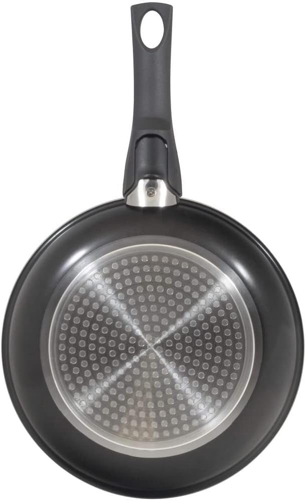 Bergner Click &amp; Cook Black Edition | Bratpfannen Set | 2 Pfannen aus Gespresstem Aluminium 24 und 28