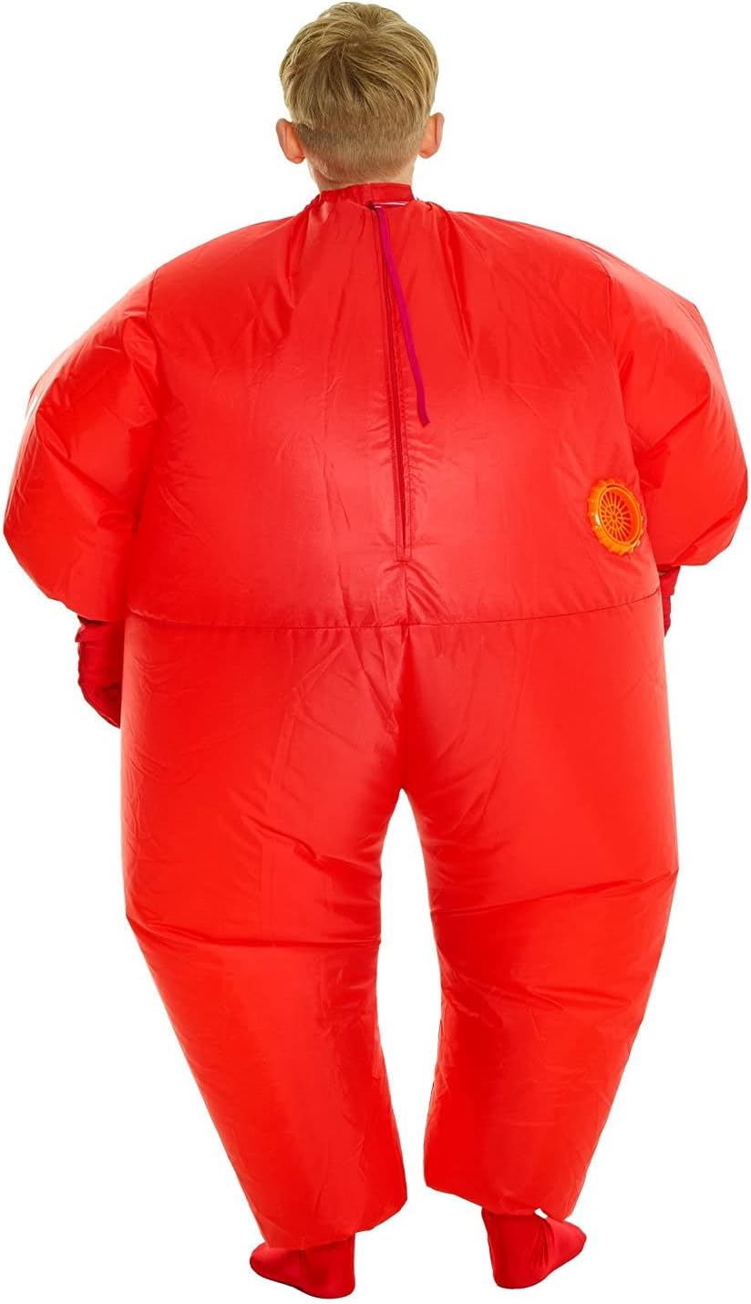 Morph Rotes Aufblasbares Kostüm für Kinder, Megamorph - Einheitsgrösse, Rot