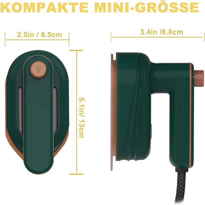 Mini Eisen, 2 in 1 180°Schwenkbar Faltbares Tragbarer Reisebügeleisen für Bekleidung, Handbügeleisen