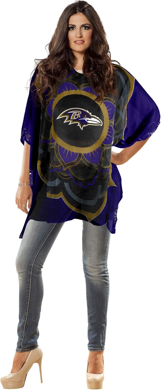 Littlearth NFL Damen Kaftan mit Blumenmotiv – Strandüberzug, Einheitsgrösse, passend für die meisten