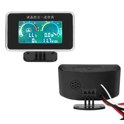 4-in-1 Auto LCD Digital LCD Instrument, Öldruckanzeige Voltmeter Kraftstoffanzeige Wassertemperatura