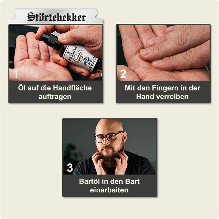 Störtebekker® Premium Bartöl Crusoe - tägliche Bartpflege für 3-Tage-Bart bis Vollbart - 50ml Beard
