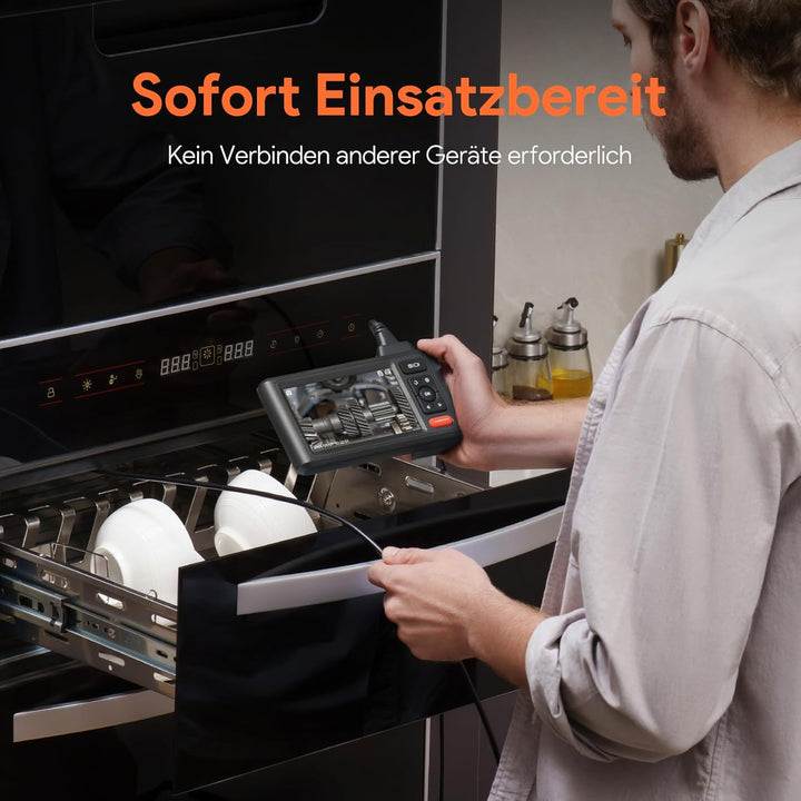 Endoskopkamera mit Licht, DEPSTECH 1080P Dual Lens Endoskop 5,0 Zoll IPS Bildschirm Inspektionskamer