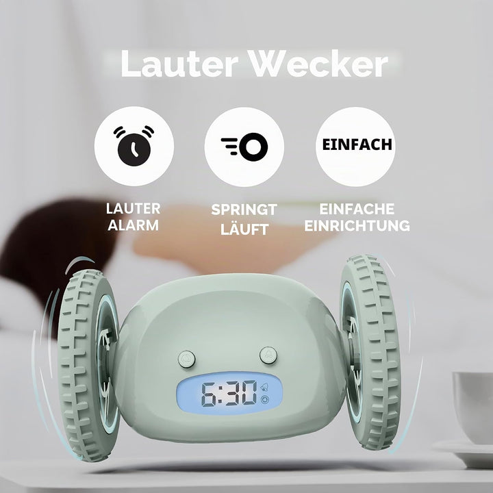 CLOCKY Lauter Wecker Digital Wecker Laut für tiefschläfer Erwachsene Jugendliche Lustig für schwerhö