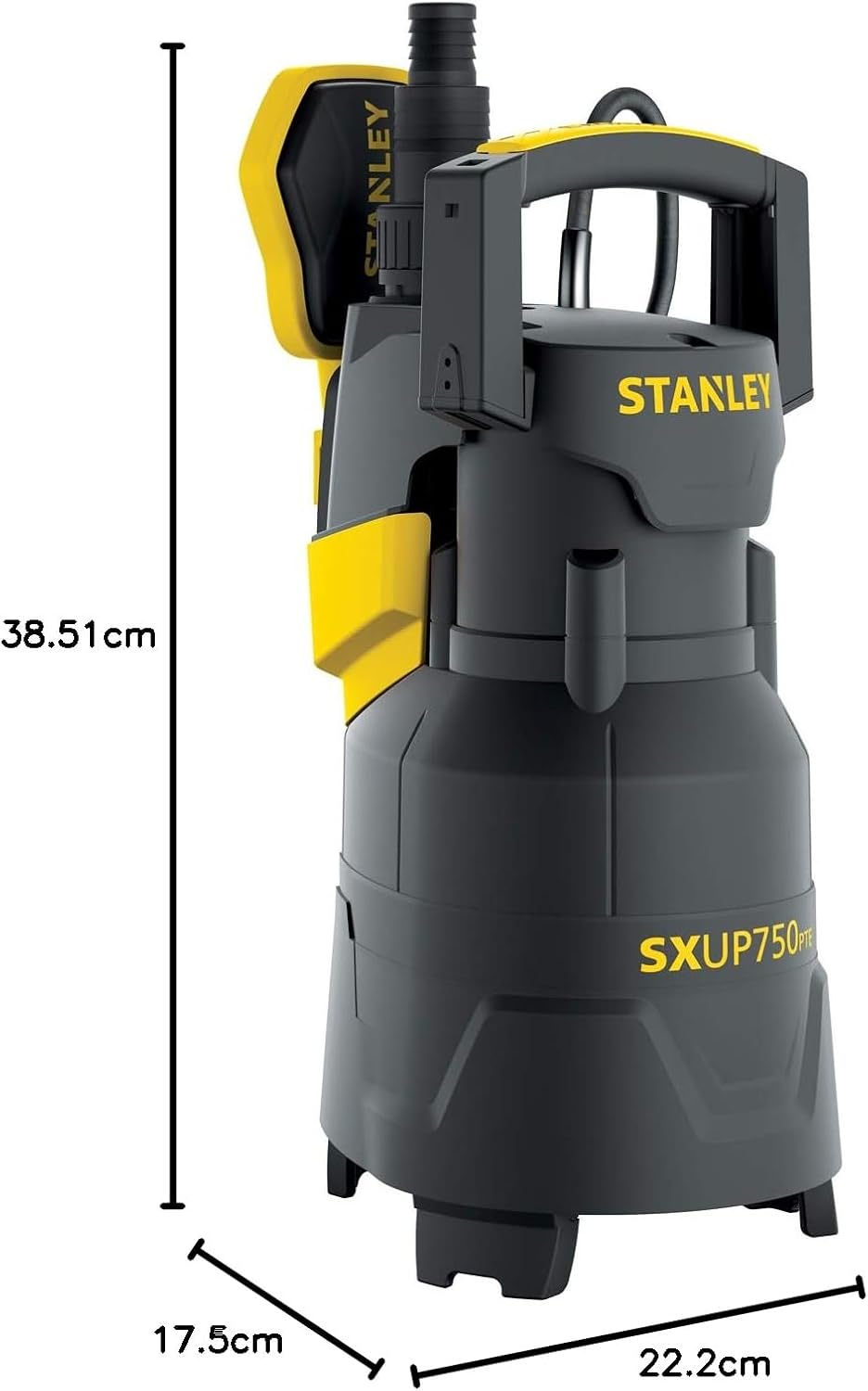 Stanley Tauchpumpe SXUP750PTE für Klar- und Schmutzwasser (750 W,max. Förderleistung 13.500 l/h, max