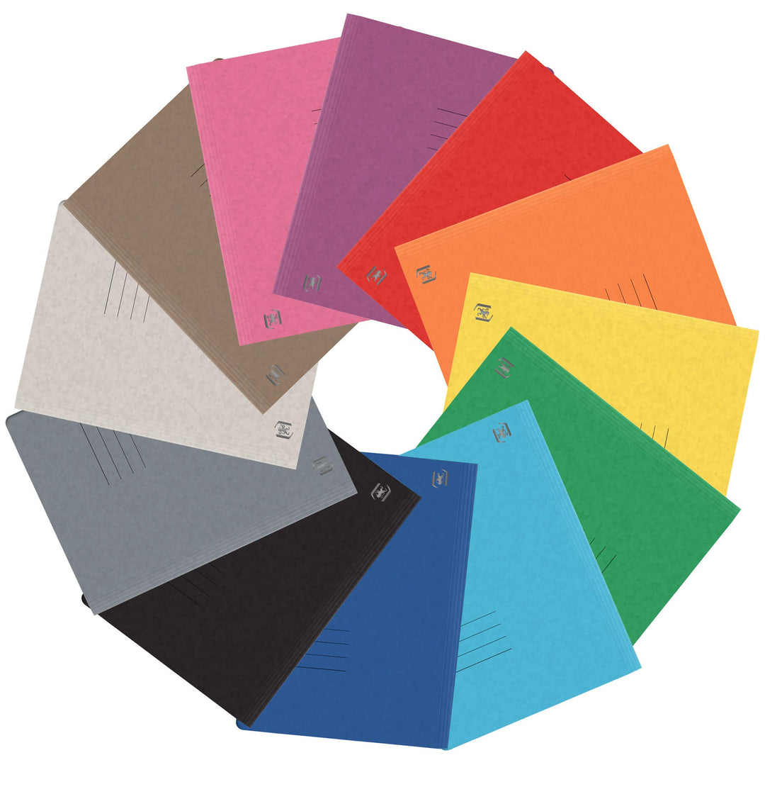 Oxford Schnellhefter A4, aus Karton, sortiert mit 12 Farben, 25 Stück 12 Farben Single, 12 Farben Si
