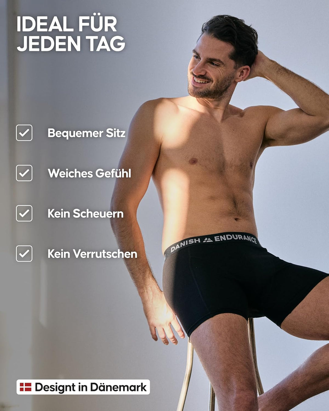 DANISH ENDURANCE 6er Pack Boxershorts Herren, Weiche Baumwolle, Unterhosen Männer mit Stretch, Beque