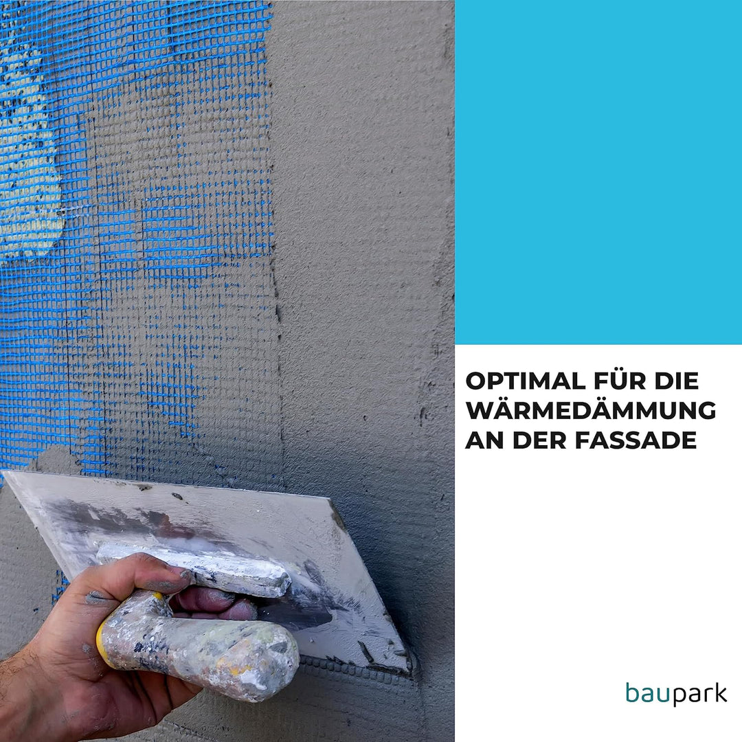 Baupark24 - Armierungsgewebe Innen &amp; Aussen 1m x 50m - Flächengewicht 165 g/m² - Putzgewebe Weiss -