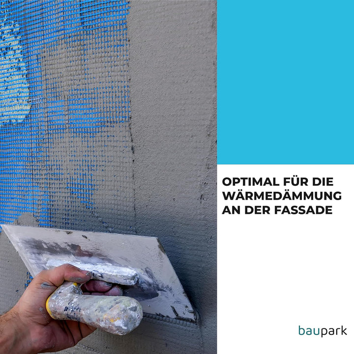 Baupark24 - Armierungsgewebe Innen &amp; Aussen 1m x 50m - Flächengewicht 165 g/m² - Putzgewebe Weiss -