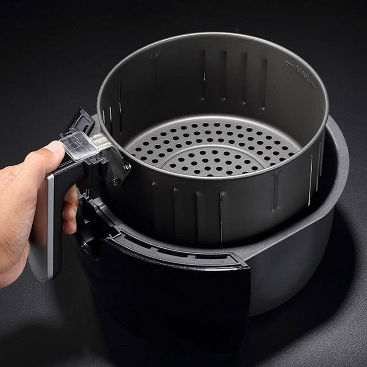 YARNOW Fritteusenkorb Luftfritteuse Korb 3. 5L Frittierkorb Heissluftfritteuse Ersatzkorb Zubehör Ni