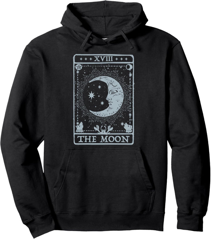 Trendy Tarot Moon Card Bold Pullover Hoodie
