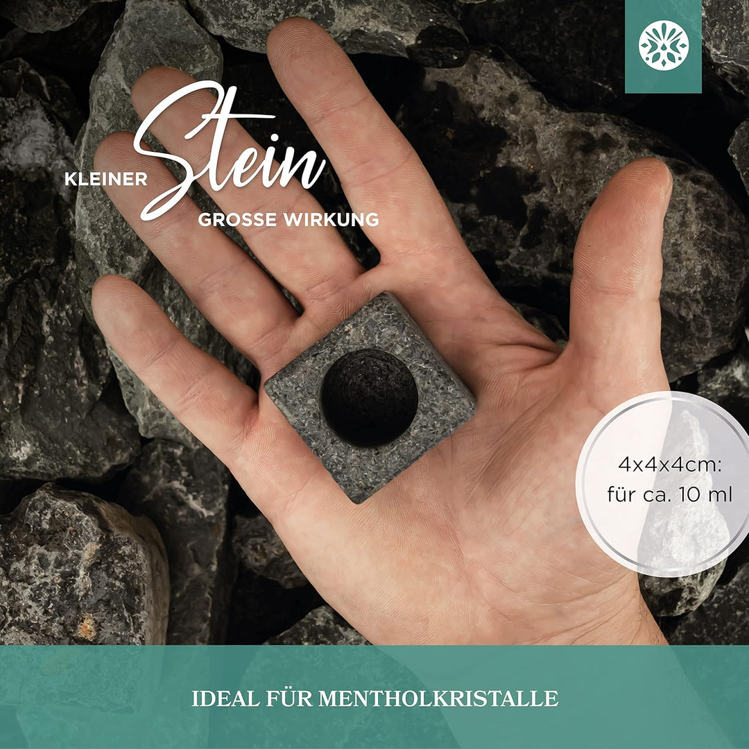 LoWell - Sauna Set Mentholkristalle 100g + Aufgussstein - Perfekte Kombination und Ideal als Geschen