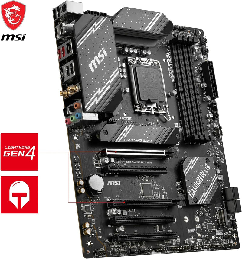 MSI B760 GAMING PLUS WIFI Mainboard, ATX - Unterstützt Intel Core Prozessoren der 14., 13. und 12. G