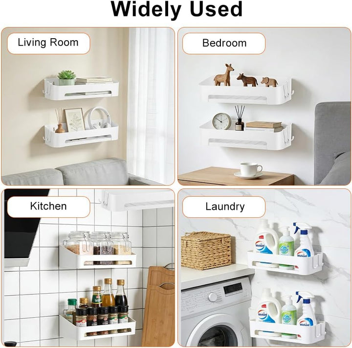 5 Stück Duschablage ohne Bohren, Ostfreie Badezimmer Organizer, Selbstklebend Duschregal mit Abnehmb