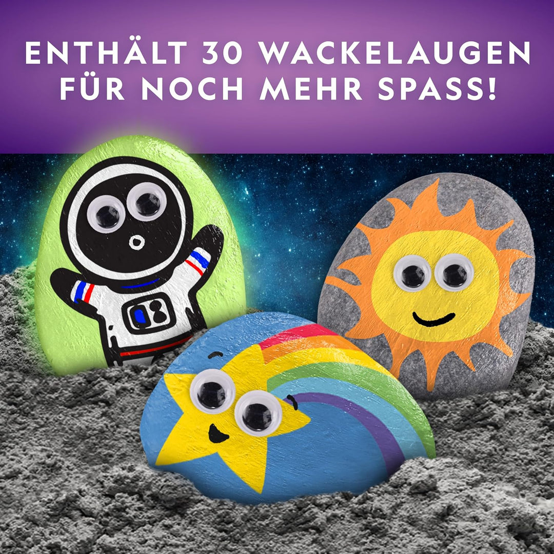 NATIONAL GEOGRAPHIC Im Dunkeln leuchten Steine Bemalen Set - Bastelset für Kinder, Dekoriere 15 Flus