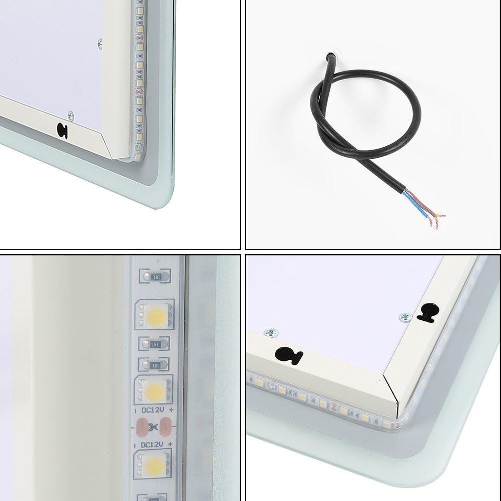 MUPAI Badspiegel LED Badezimmerspiegel Beleuchtet Bad Spiegel Wandspiegel Badezimmerspiegel mit Bele