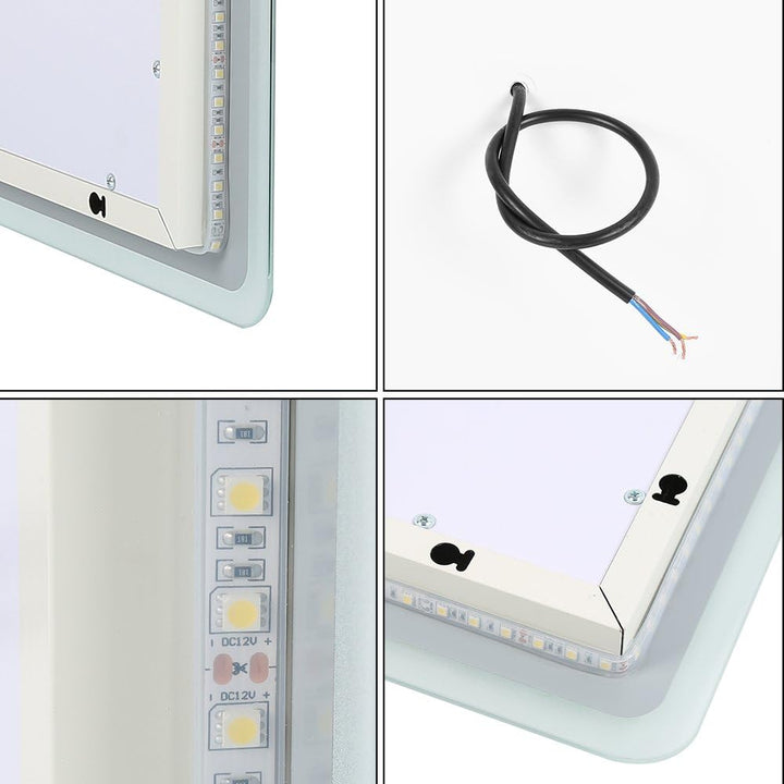 MUPAI Badspiegel LED Badezimmerspiegel Beleuchtet Bad Spiegel Wandspiegel Badezimmerspiegel mit Bele