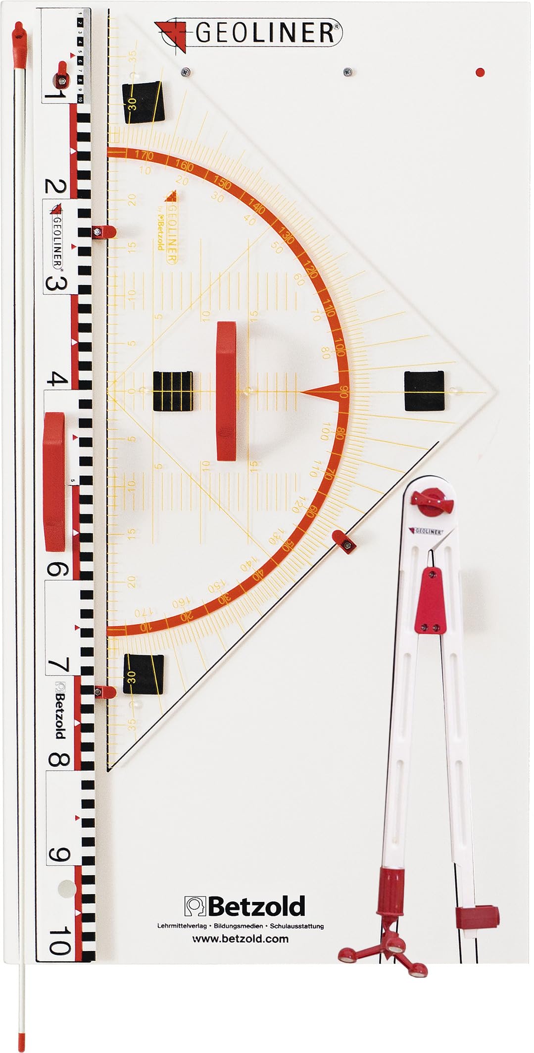 GEOLINER Zeichengeräte Tafel, Geräteplatte, Geräte, magnetische Ausführung - Tafelzeichengeräte Zeic