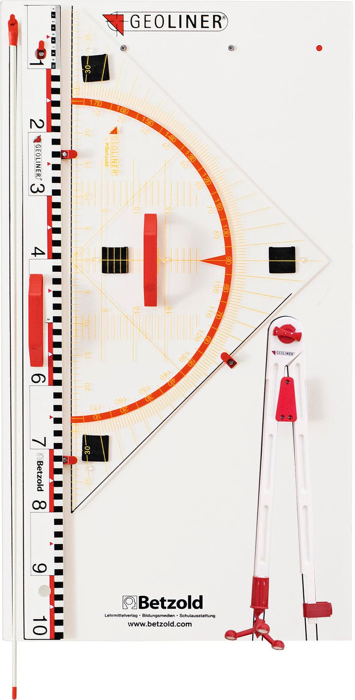 GEOLINER - Tafel-Zeichengeräte, Geräte-Platte, magnetische Ausführung 60 cm Hypotenuse, 60 cm Hypote