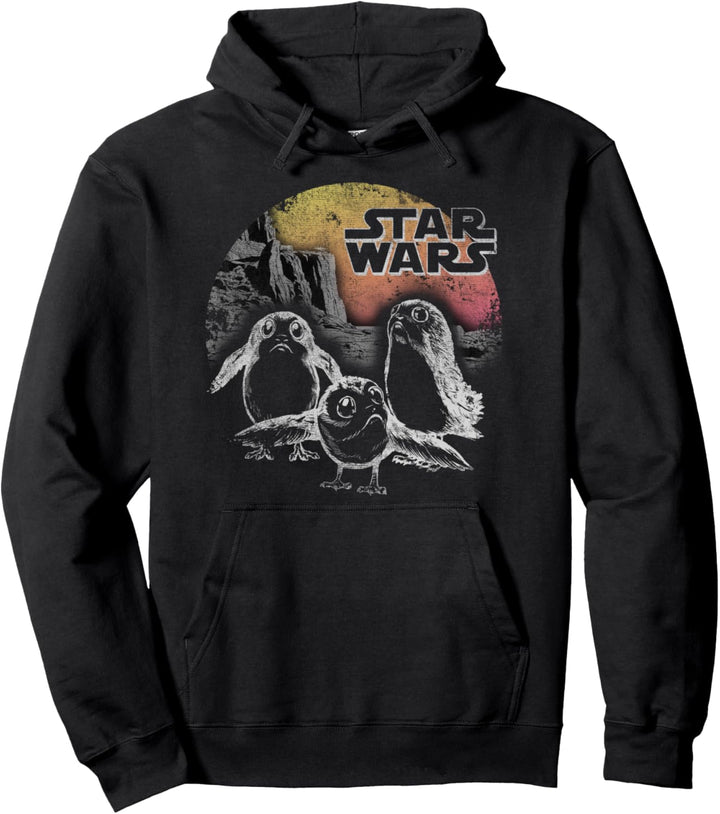 Star Wars The Last Jedi Porg Sunset Faded Poster Pullover Hoodie