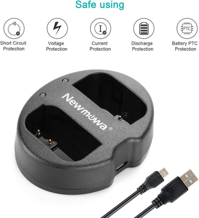 Newmowa Ersatz Akku DMW-BLK22 (2er Pack) und Tragbar Micro USB Dual Ladegerät Kit für Panasonic DMW-