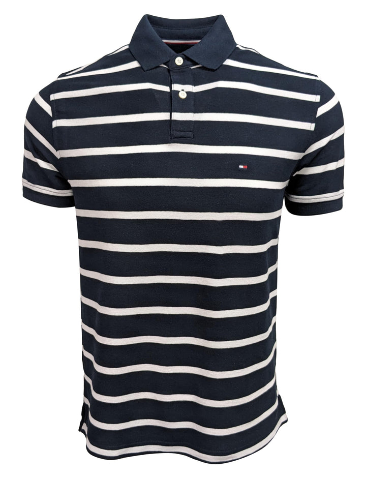 Tommy Hilfiger Herren Kurzarm Poloshirts S Marineblau/Weiss, S Marineblau/Weiß