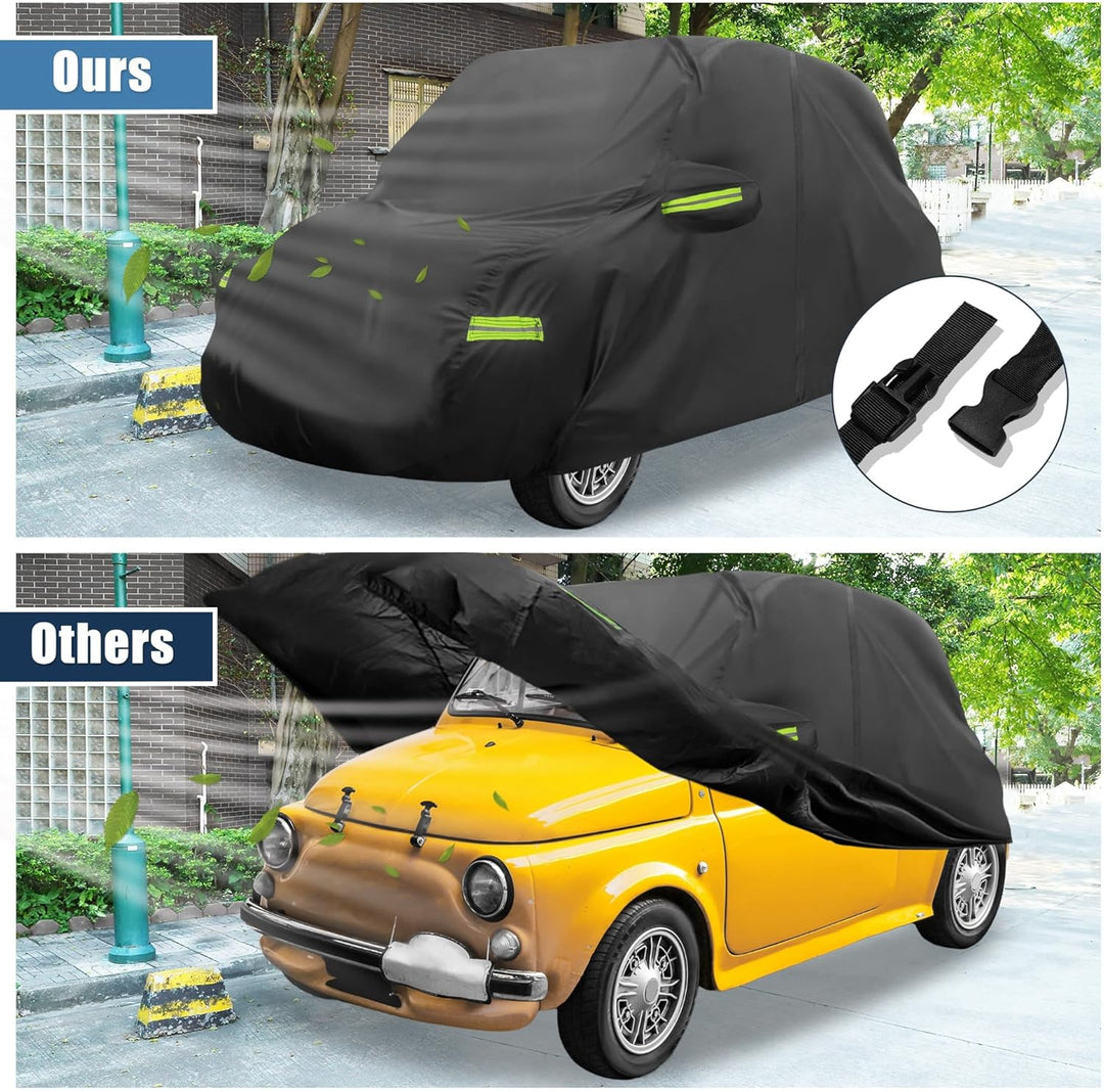 QUARKZMAN wasserdichte Autoabdeckung Outdoor Vollgarage für FIAT 500 2007-2022
