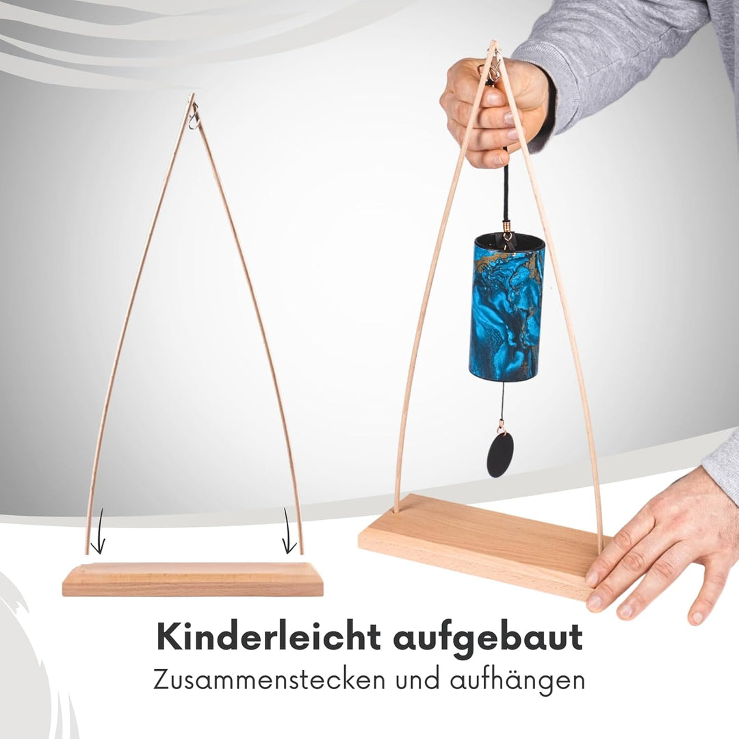 Koshi Klangspiel Aria - Luft mit Ständer Tipi - Klangspielständer für Klangtherapie Yoga und Entspan