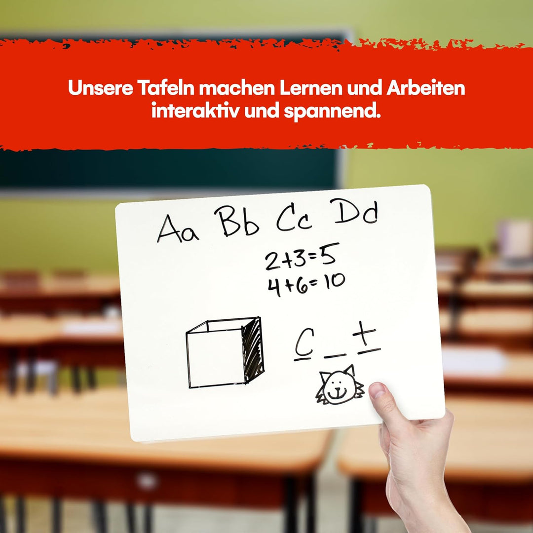 Dry Erase Lapboards | 9 x 12 inch Large Whiteboard | White Board Set | Great for Teachers, Students,