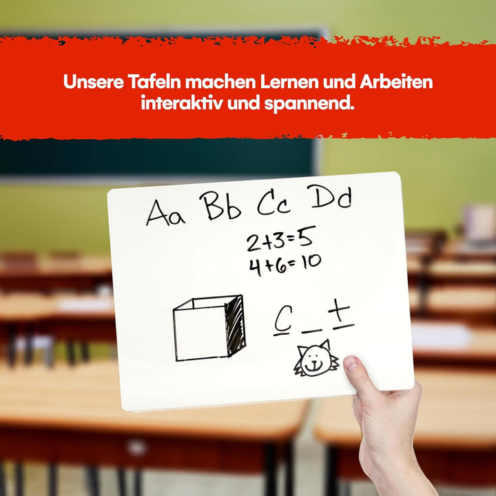Dry Erase Lapboards | 9 x 12 inch Large Whiteboard | White Board Set | Great for Teachers, Students,