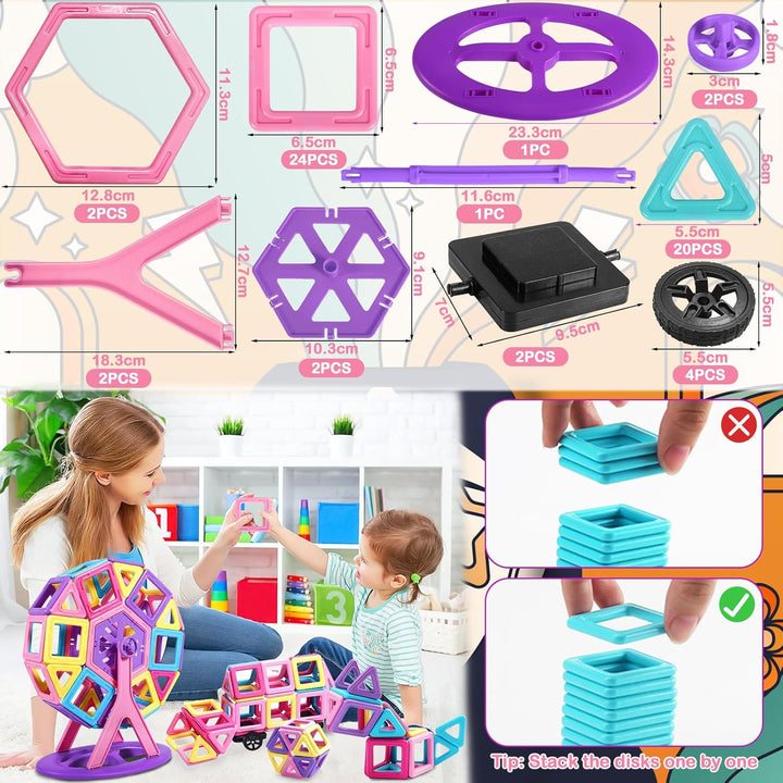 Magnetische Bausteine 60 Teile Magnet Spielzeug Kinder - Magnetspiel Magnetbausteine, Magnetic Build