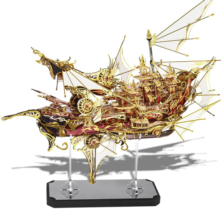 Piececool 3D Puzzle Metall Piratenschiff Drachenboot, 3D Metall Puzzle Segelboot Schiffsset, Modell