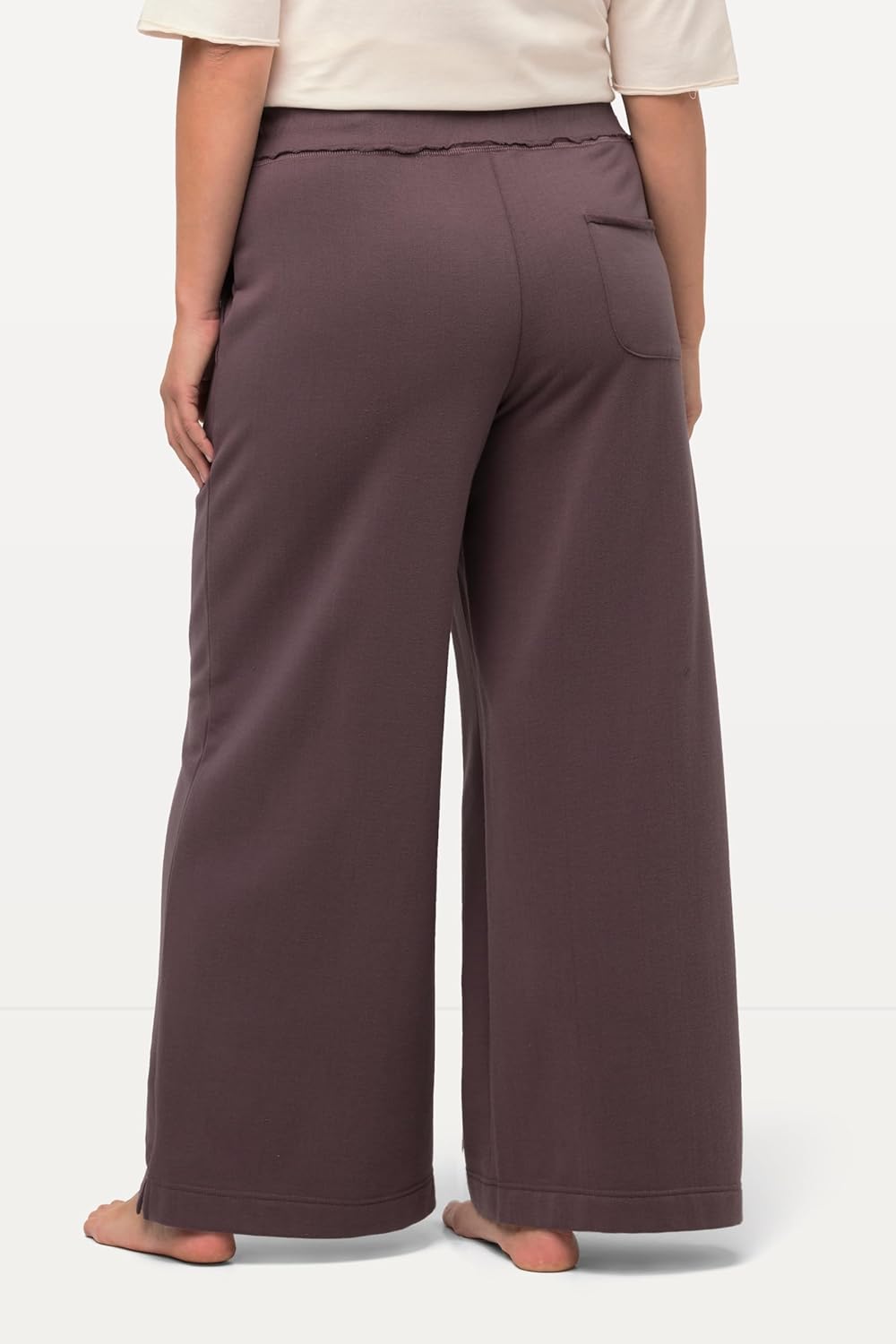 Ulla Popken Damen Cosy Loungewear Wide Pants Jogginghosen 46-48 Dunkles Taupe, 46-48 Dunkles Taupe