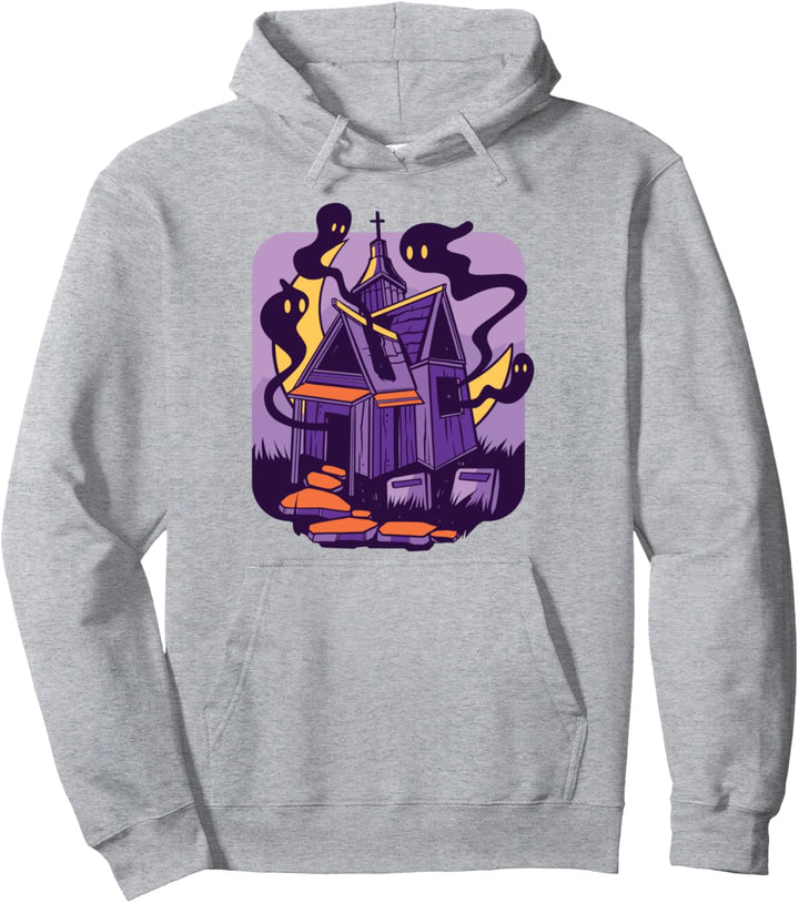 Halloween Geist Feriengebäude Stadt Pullover Hoodie
