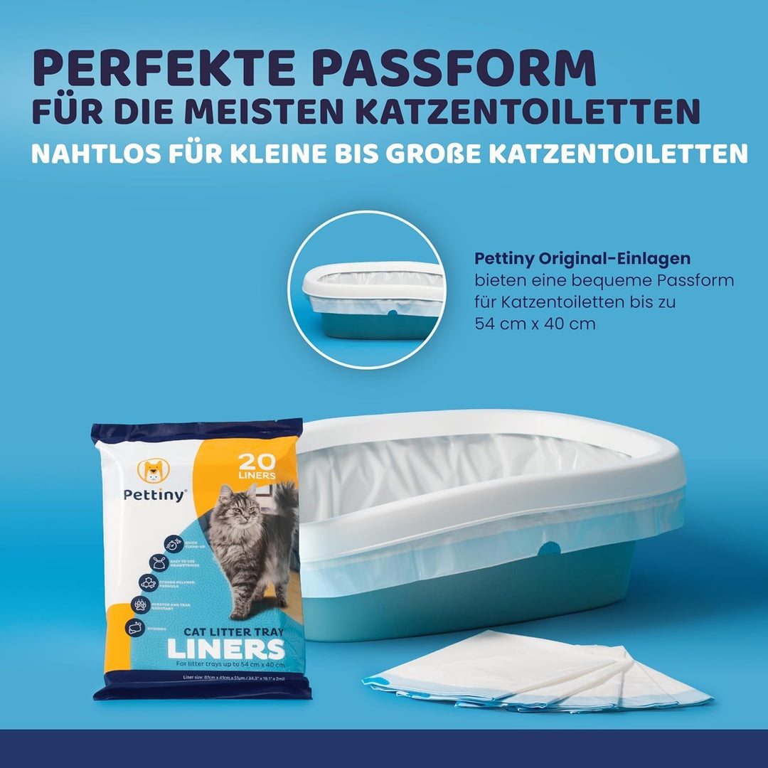 20 Katzentoilettenbeutel mit Zugbändern Kratzfeste Tüten für mittel und gross Katzenklo Original, Or