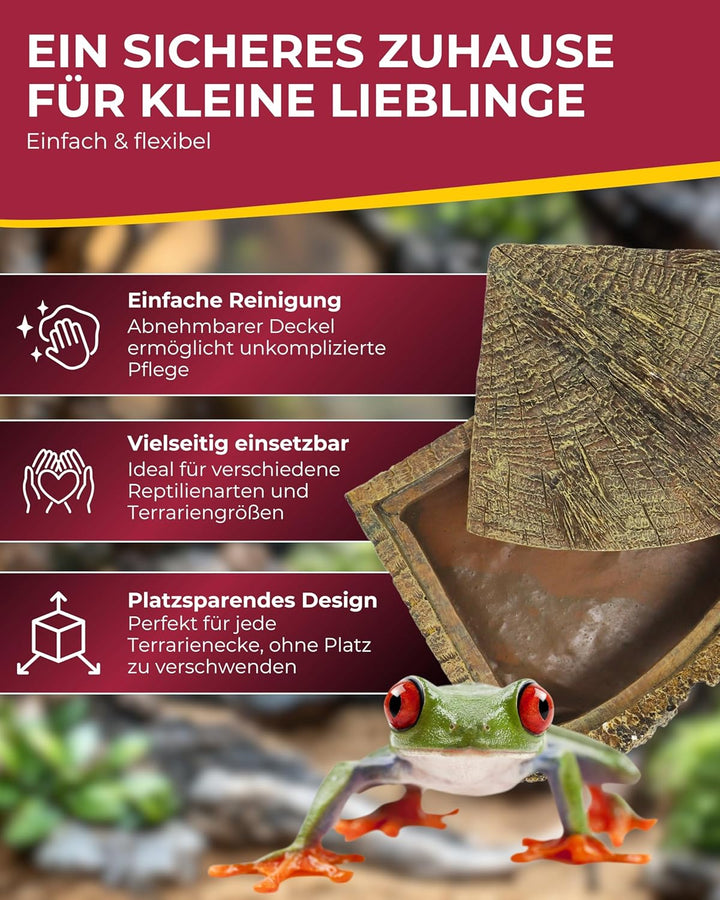 Hobby Eckhöhle Bark Höhle für Reptilien und Amphibien, 21 x 18 x 11 cm