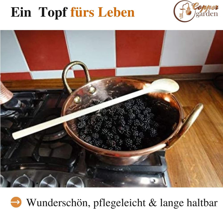 CopperGarden Sossen- & Marmeladentopf 5,4 Liter I Kochtopf aus Kupfer mit 28 cm Durchmesser I grosse