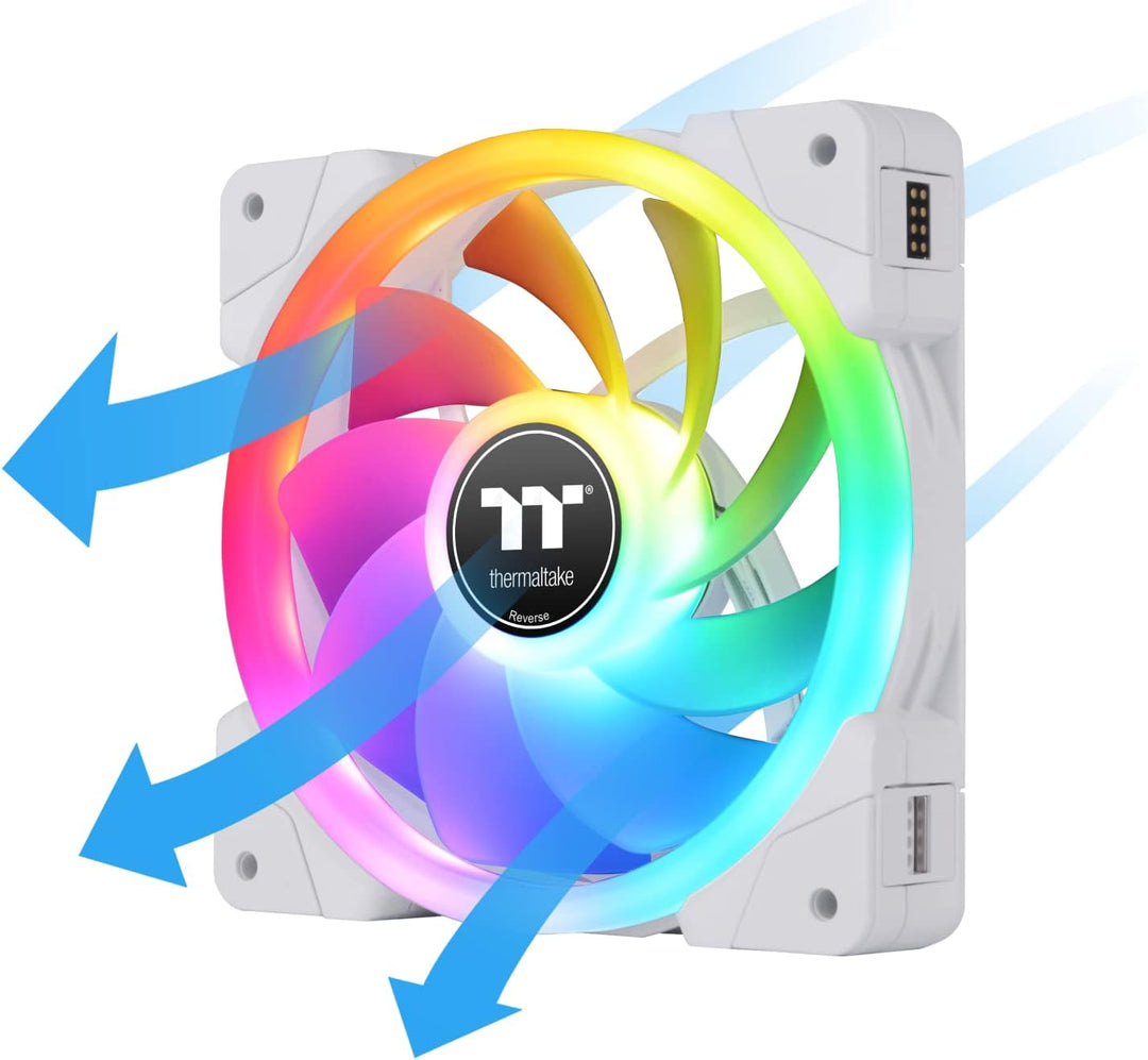 Thermaltake SWAFAN EX12 RGB White | PC Cooling Fan | TT Premium Edition | 3 Pack Daisy-Chain-Modell
