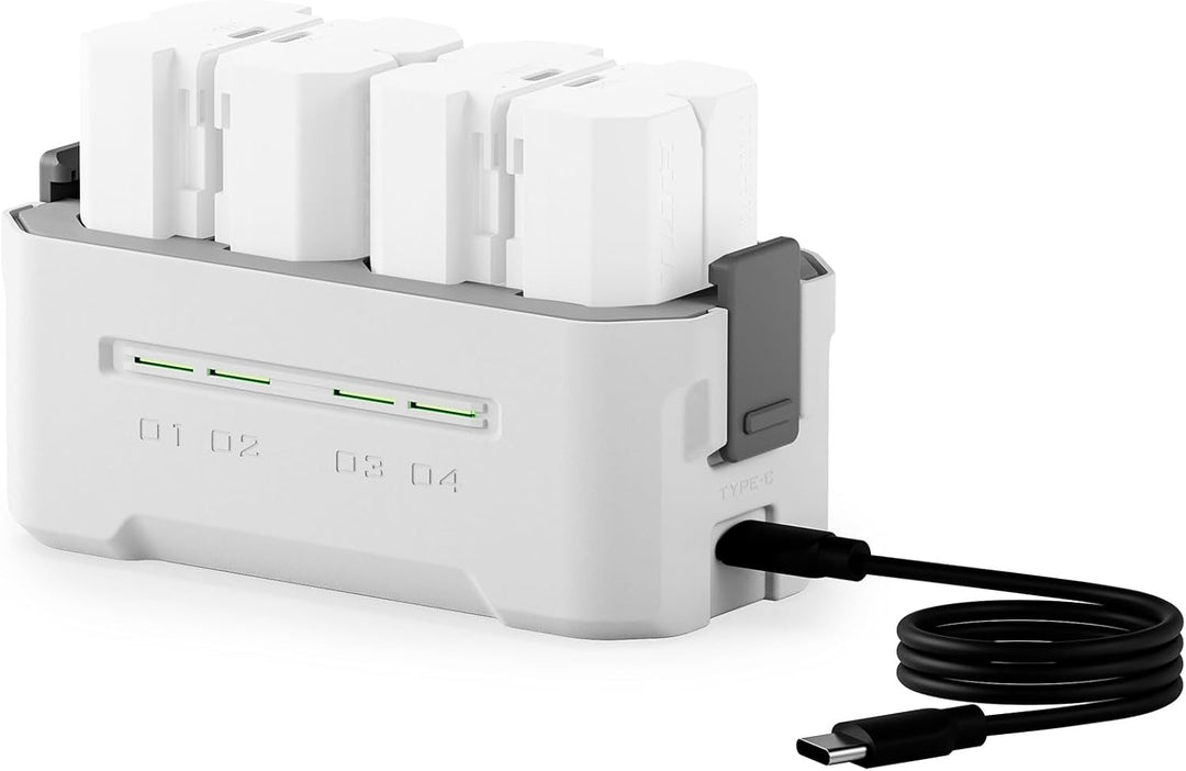 TILTA NP-FZ100 Akku-Ladegerät | Tragbare Ladestation | Lädt 4 Akkus mit USB-C PD 45 W Schnellladung