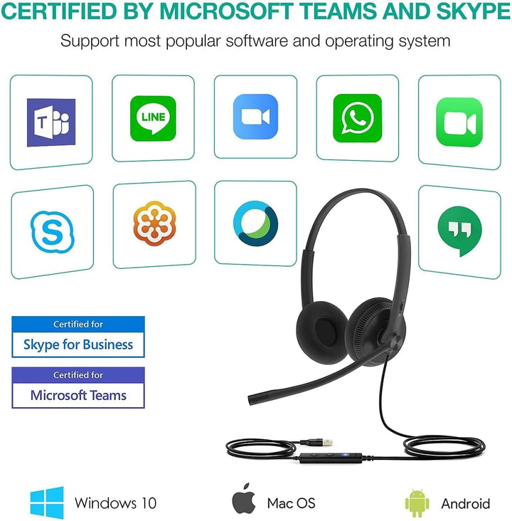 Yealink USB Headset UH34 Lite Dual Teams, UH34 Lite Dual Teams