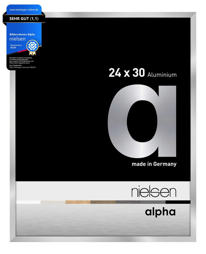 nielsen Aluminium Bilderrahmen Alpha, 24x30 cm, Silber Silber 24 x 30 cm, Silber 24 x 30 cm