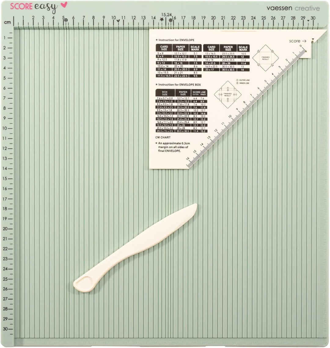 Vaessen Creative Score Easy Grosses Mehrzweck Falzbrett Cm Minze & 3-in-1 Eckenstanzer 14-17-20mm Mi