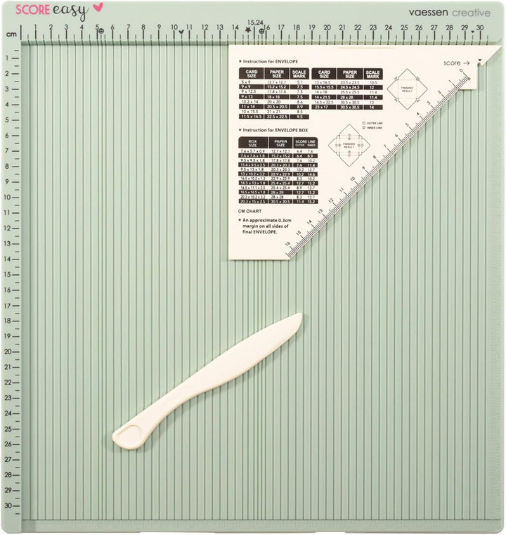 Vaessen Creative Score Easy Grosses Mehrzweck Falzbrett Cm Minze & 3-in-1 Eckenstanzer 14-17-20mm Mi